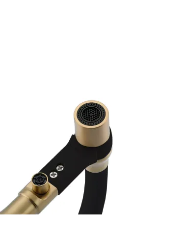 Смеситель для кухни Frap F4397-3 с подключением к фильтру, с гибким изливом, черный золото