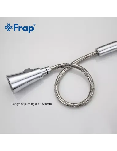 Змішувач для кухні Frap F6052 з висувним виливом, 2 режими, хром