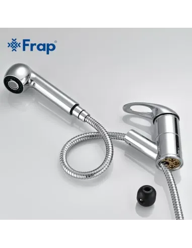 Змішувач для кухні Frap F6003 з висувним виливом, хром