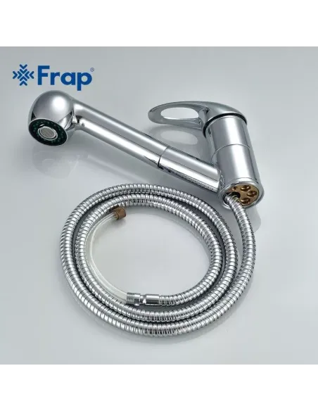 Змішувач для кухні Frap F6003 з висувним виливом, хром