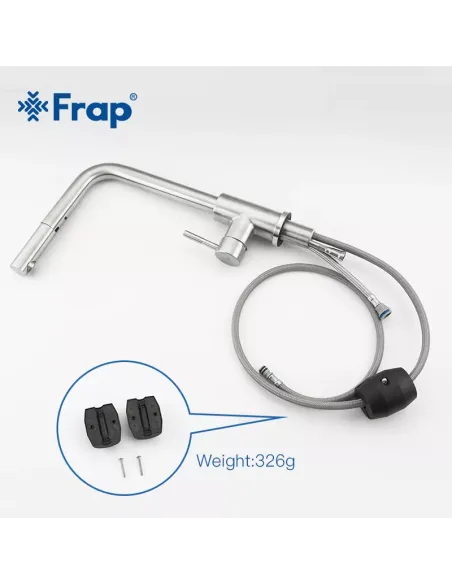 Смеситель для кухни Frap F60899 с выдвижным изливом, сатин