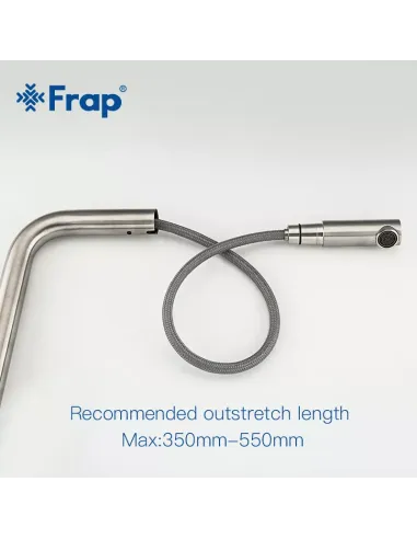 Смеситель для кухни Frap F60899 с выдвижным изливом, сатин