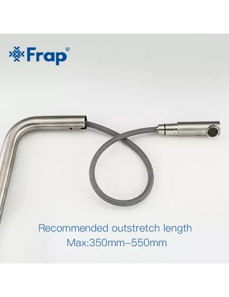 Змішувач для кухні Frap F60899 з висувним виливом, сатин