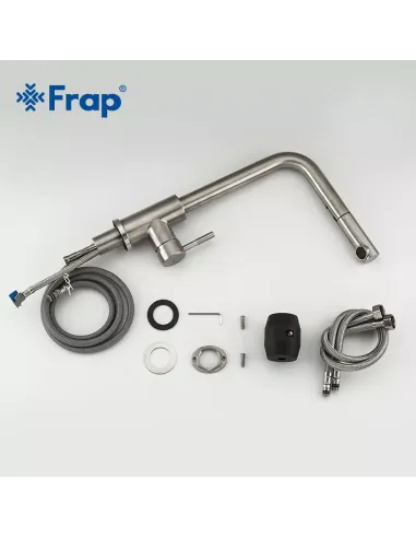 Смеситель для кухни Frap F60899 с выдвижным изливом, сатин
