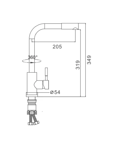 Смеситель для кухни Frap F60899 с выдвижным изливом, сатин