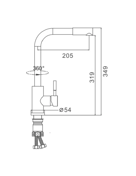 Смеситель для кухни Frap F60899 с выдвижным изливом, сатин