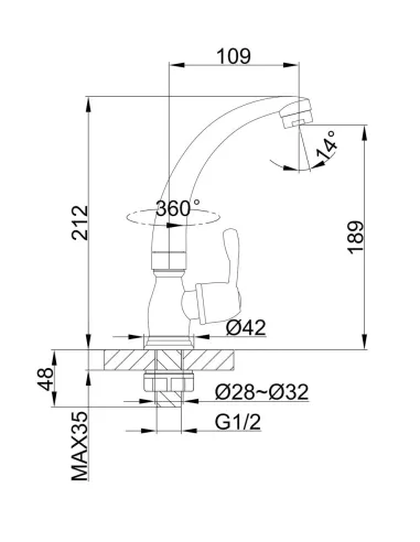 Монокран для умывальника Frap F4196, хром