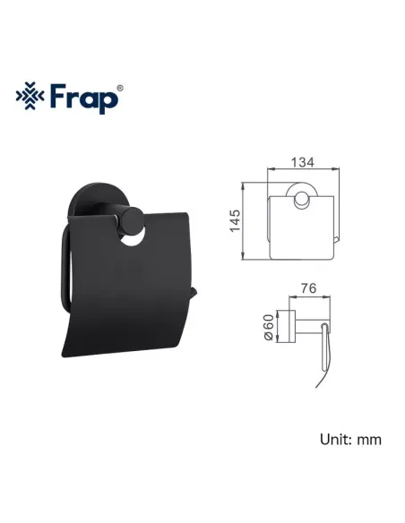 Держатель для туалетной бумаги Frap F30203, черный