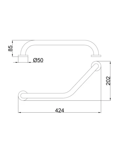 Поручень для ванни вигнутий Frap F1717, хром, 450 мм