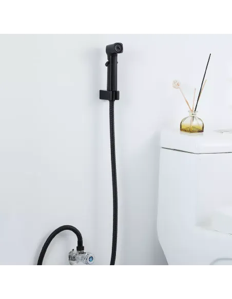 Набір для душу гігієнічного Frap F022-6, зі змішувачем, чорний