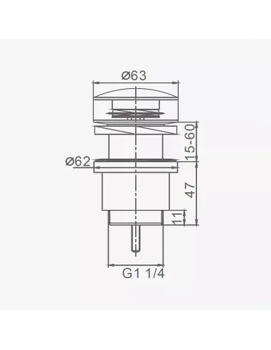 Донный клапан для раковины Frap F62-9, 63х63х107 мм
