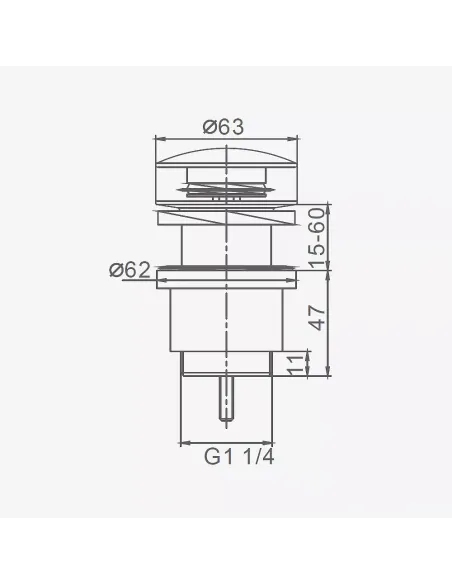 Донный клапан для раковины Frap F62-9, 63х63х107 мм