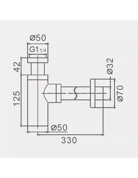 Сифон для раковини Frap F82-9, 1 1/4 дюйма, сірий, циліндричний