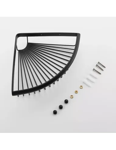 Полиця для ванної Frap F352-6, кутова, нержавіюча сталь, чорний