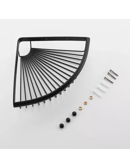 Полиця для ванної Frap F352-6, кутова, нержавіюча сталь, чорний