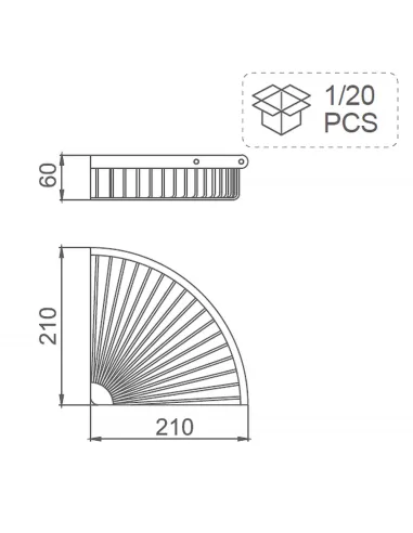 Полка для ванной Frap F352-6, угловая, нержавеющая сталь, черный