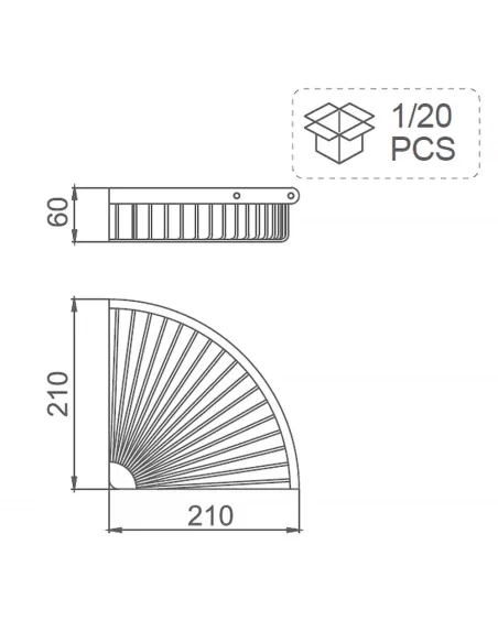Полиця для ванної Frap F352-6, кутова, нержавіюча сталь, чорний