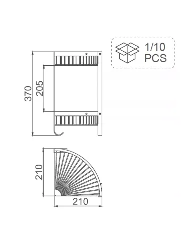 Полка для ванной Frap F352-16, двойная, угловая, нержавеющая сталь, черный, с крючками