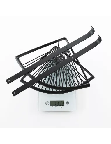 Полиця для ванної Frap F352-16, подвійна, кутова, нержавіюча сталь, чорний, з гачками