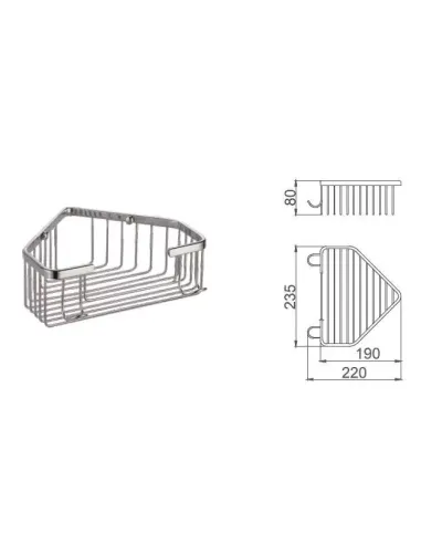 Полиця для ванної Frap F351, кутова, нержавіюча сталь, хром
