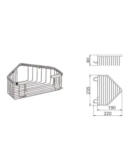 Полиця для ванної Frap F351, кутова, нержавіюча сталь, хром