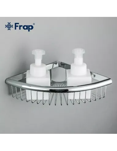 Полиця для ванної Frap F352, кутова, нержавіюча сталь, хром