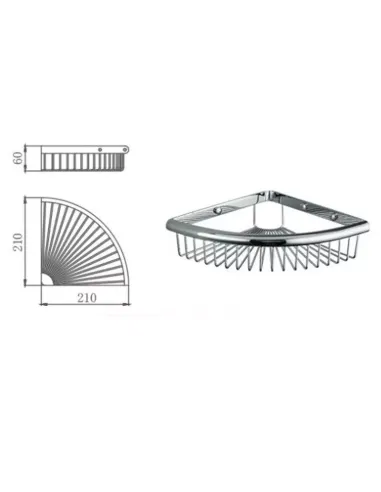 Полка для ванной Frap F352, угловая, нержавеющая сталь, хром