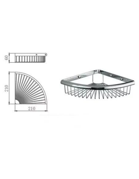 Полиця для ванної Frap F352, кутова, нержавіюча сталь, хром