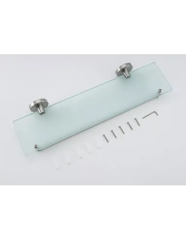 Полка для ванной Frap F30107, нержавеющая сталь, стекло, сатин