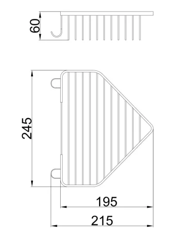Полиця для ванної Frap F335, кутова, хром