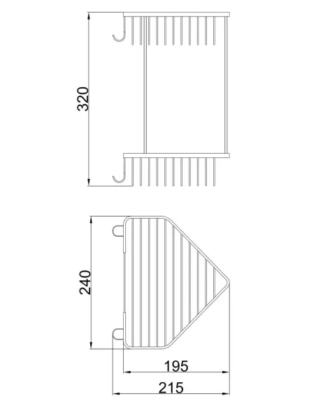 Полиця для ванної Frap F335-1, подвійна, кутова, хром