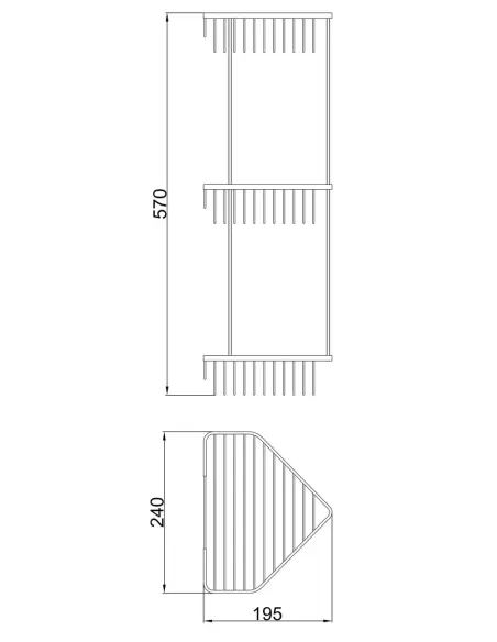 Полиця для ванної Frap F335-2, потрійна, кутова, хром