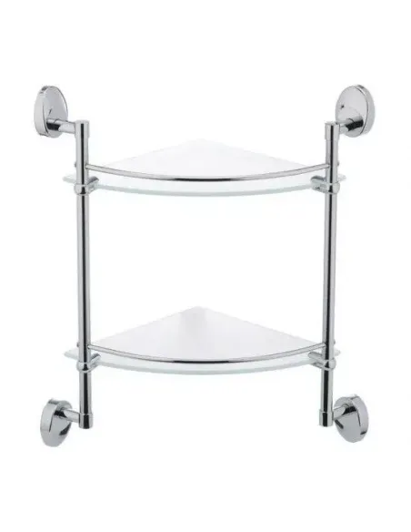 Полка для ванной Frap F1907-2, двойная, угловая, хром