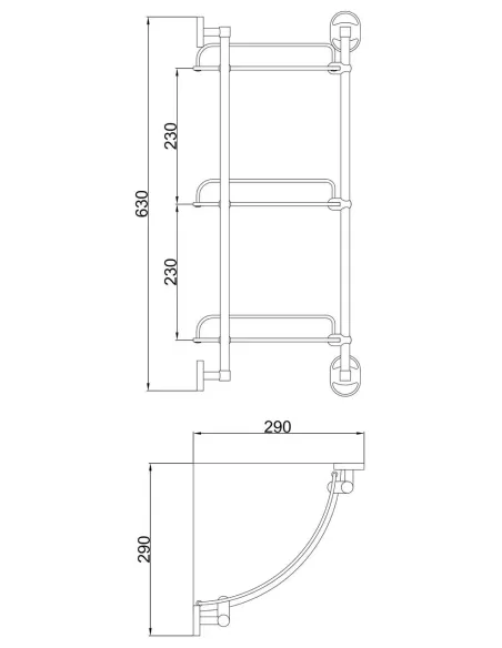 Полиця для ванної Frap F1907-3, потрійна, кутова, хром