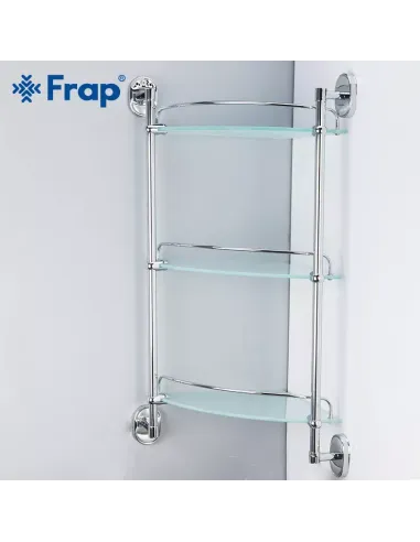 Полиця для ванної Frap F1907-3, потрійна, кутова, хром