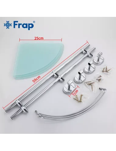 Полка для ванной Frap F1907-3, тройная, угловая, хром