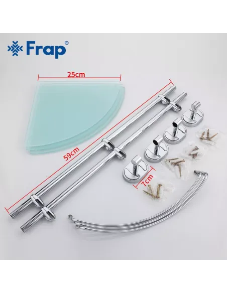 Полка для ванной Frap F1907-3, тройная, угловая, хром