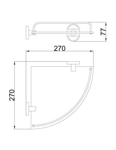 Полка для ванной Frap F1921-1, угловая, стекло, хром