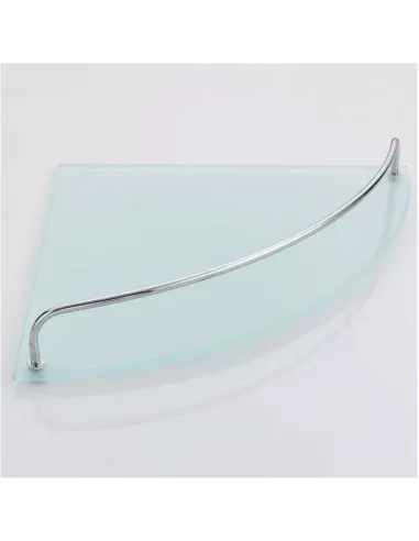 Полка для ванной Frap F1921-1, угловая, стекло, хром