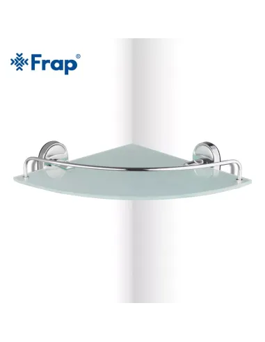 Полиця для ванної Frap F1921-1, кутова, скло, хром