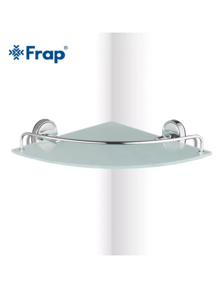 Полиця для ванної Frap F1921-1, кутова, скло, хром