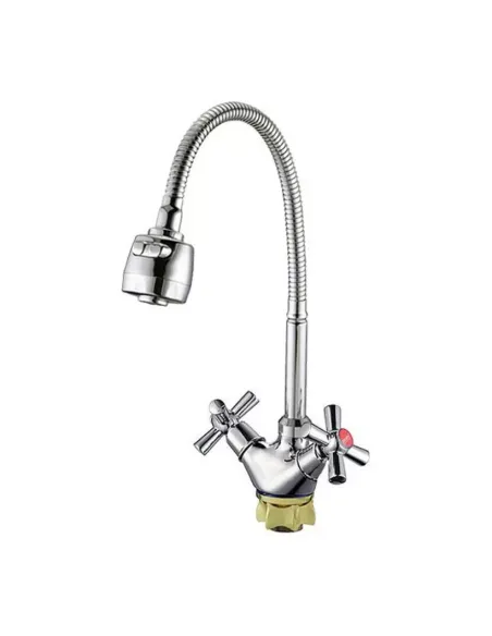 Смеситель для кухни Wezer TLH4-R722 с гибким изливом, двухвентильный