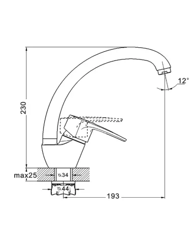 Смеситель для кухни Wezer YUB4-181 однорычажный