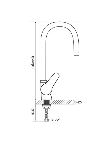 Смеситель для кухни Wezer SOP4-R045-PURPLE с гибким изливом