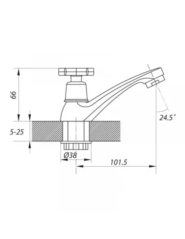 Монокран для умывальника Wezer JIK15-102 вентильный