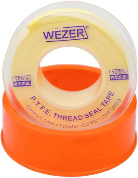 Фум стрічка Wezer PTFE жовта, 12x0,1 мм, 12 метрів