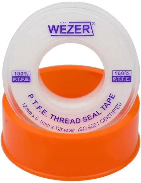 Фум лента Wezer PTFE белая, 12x0,1 мм, 12 метров