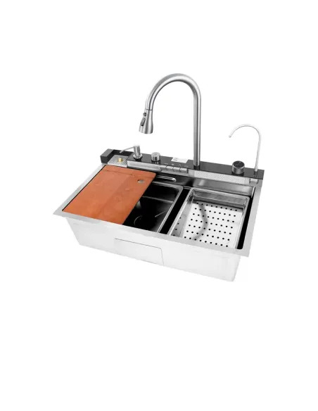 Многофункциональная кухонная мойка Mixxus MH7546-SET-06.SUS304 DECOR со встроенным смесителем Многофункциональная кухонная мойка Mixxus MH7546-SET-06.SUS304 DECOR со встроенным смесителем