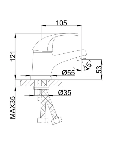 Смеситель для умывальника Frap F1003, хром, однорычажный
