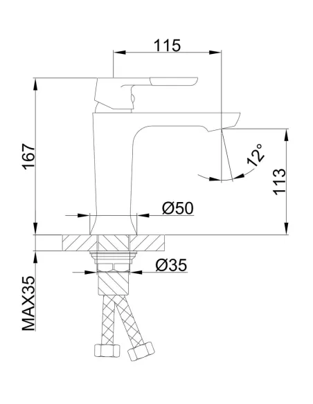 Смеситель для умывальника Frap F1034, белый, хром, однорычажный